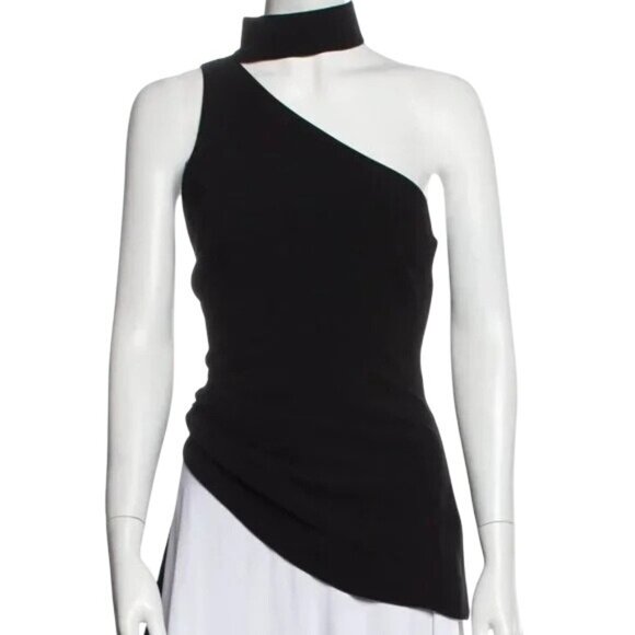 Cinq À Sept Leah Black Asymmetric Top - Picture 1 of 7